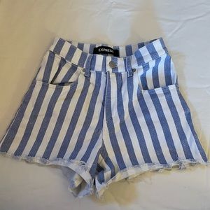 express high rise jean shorts